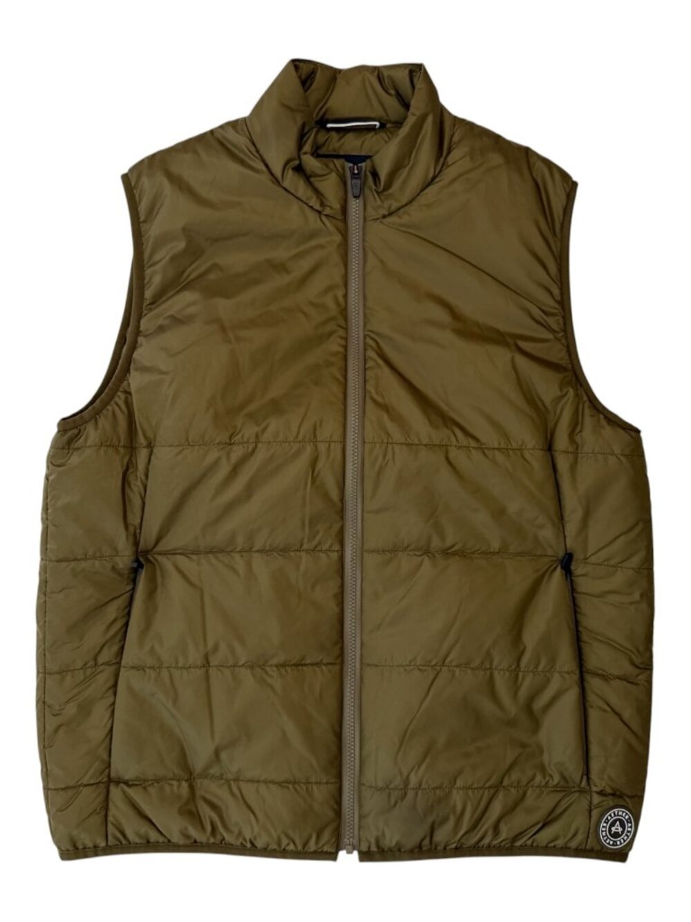 Aether Eco-Insulated Puffer Vest Men's Large Green Full-Zip Packable Preowned